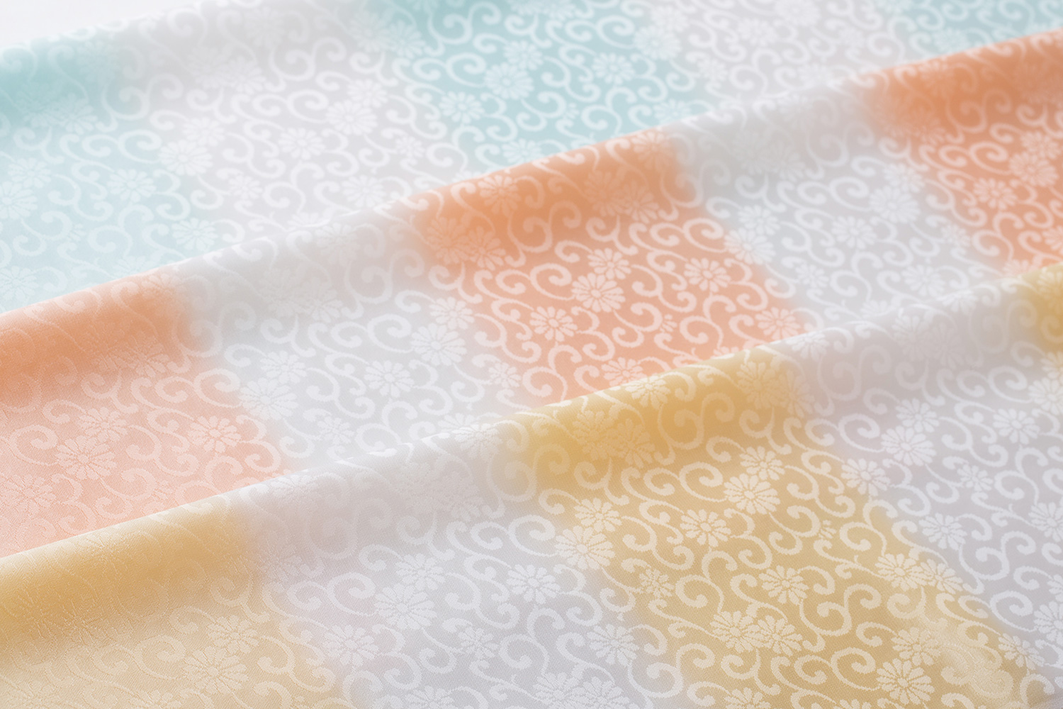 Juban with horizontal gradient, chrysanthemum and arabesque